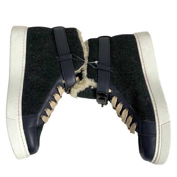 COACH Richmond Shearling High Top Sneakers Turnlock Womens Size 6.5B EUC - Picture 4 of 9